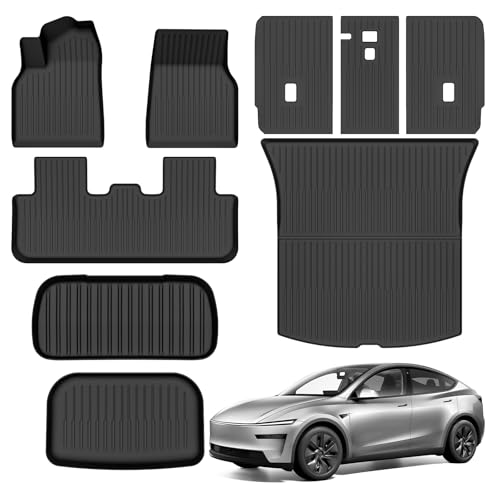 Yumemoo Alfombrillas para 2025-2026 Tesla Model Y Juniper | Tapetes Y Maletero con Respaldo para Tesla Alfombrillas De Piso TPE para Todo Tipo De Clima, Insípido Antideslizantes