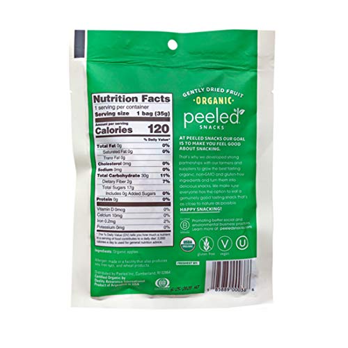 Peeled Snacks Organic Dried Fruit, Apple, 1.23 Ounce (Pack of 10)