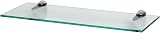 Harbour Housewares Floating Glass Wall Shelf 50cm with Silver Brackets