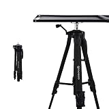 VANKYO Aluminum Tripod Projector Stand, Adjustable Laptop Stand, Multi-Function Stand, Computer Stand Adjustable Height 17'' to 46'' for Laptop with Plate and Carrying Bag (2-Black)