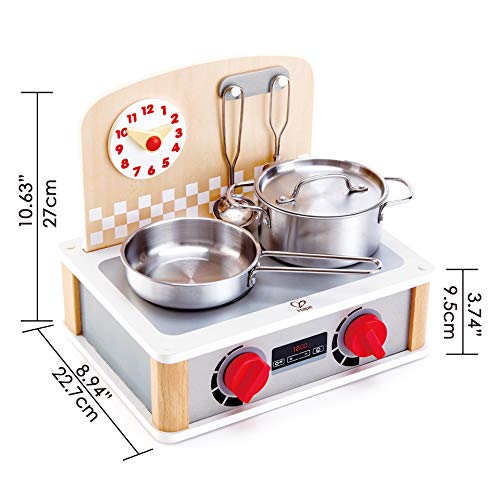 Hape 2-in-1 Küchen- & Grill-Set von Hape| Fantasiespiel Realistisches Rollenspiel Küchenset für Kinder – Bild 5