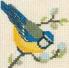 Bluetit Miniature Card Kit - Cross Stitch Kit