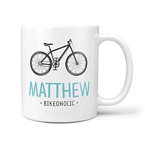 Bike Bicycle Cycle Cycling for Him Personalised Gift Name Text Names 10oz Ceramic Mug