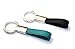Mehr® 2X Classic Leather Key Chain Set (Gift Set) | Elegant, Timeless, Multi-Ring Capable Keychain Set (Black and Turquoise Blue)