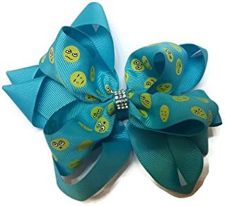 Bling Bling Emoji Hair Bow - (Aqua)