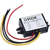 DROK DC Buck Voltage Regulator Converter 17-35V 24V to 12V Regulated Power Supply Convert Module Waterproof 3A Car Volt Converters