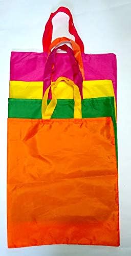 Must Visit Multi-Color Foldable Shopping Travel Grocery Bag Set of 2 (Color as per avaible)