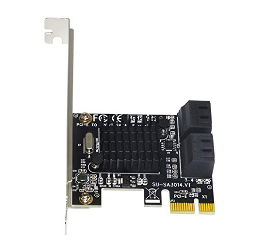 Ziyituod 4 Port SATA Card, PCIe SATA III Controller Card to 6GB/s Internal Adapter Converter | PCI Express SATA 3.0 Expansion Card, Support 4 SATA 3.0 Devices for Desktop PC/Server/NAS - Thumbnail 3