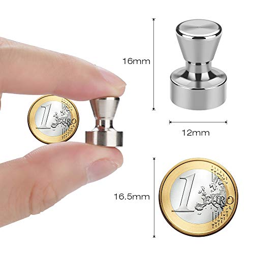 Wukong 20PC Heavy Duty Steel Magnetic Hooks Stylish Metal Magnetic Push Pins for Refrigerator,Whiteboard, Map, Calendar and More - Thumbnail 2