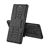 Olixar for Sony Xperia 10 Plus Protective Case - Tough Armour - Heavy Duty Cover - ArmourDillo - Built in Stand - Wireless Charging Compatible - Black