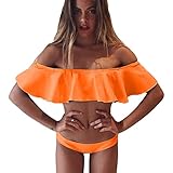 Zmart Sexy Off Shoulder flounce Swimsuit Hot Bikini Two Pieces