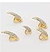 False Nail Punk Style Clear Crystal Claw Paw Talon Finger RING Knuckle Bend Fingertip Finger Claw Ring Set of 5 Pcs (Gold)