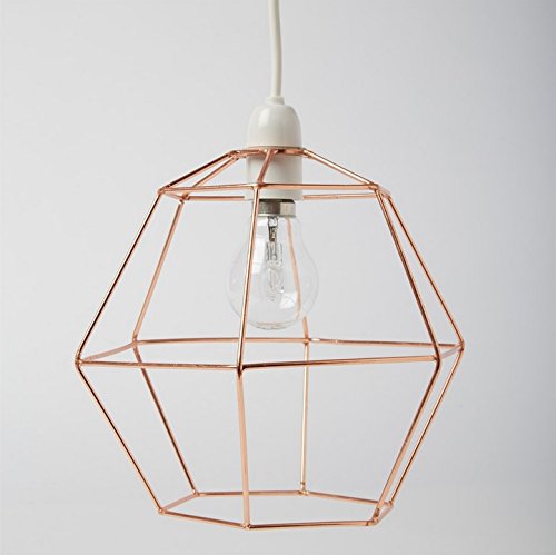 Industrielle Sechseck Kupfer Draht Lampenschirm Lampe Deckenleuchte