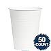 Big Party Pack Premium Frosty White Plastic Cups (12 oz) 50 Count - Stackable, Heavy-Duty & Eco-Friendly Party Drinkware, Vibrant Color & Ultimate Durability