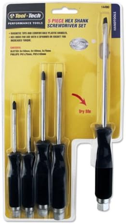 Tool Tech Hex Shank Screwdriver Set (5 Pieces)