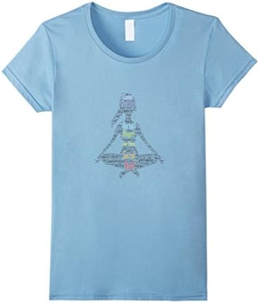 Womens Kundalini Yoga with Chakras relaxed fit Meditation T-shirt Large Baby Blue