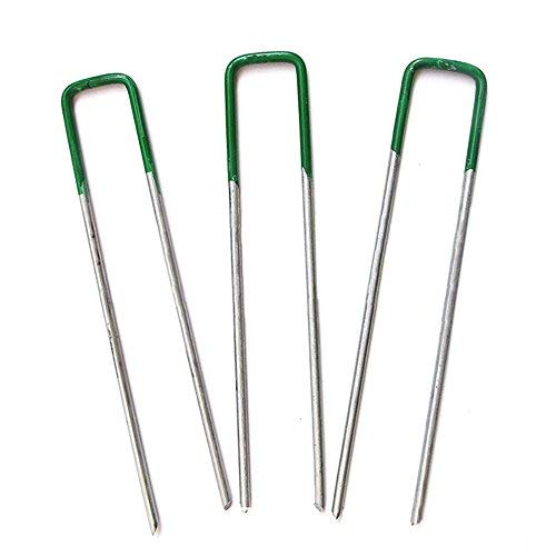 Originline 3.94" Anti-Rust Galvanized Ground Staples,High Garden Stake Pin,Landscape Staples Fabric Pins,Weed Ground Cover Pegs,20Pack - Thumbnail 3