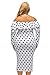 Gloria&Sarah Polka Dot Ruffle Off The Shoulder Vintage Casual Party Cocktail Plus Size Bodycon Dress,White,XX-Large