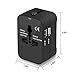 Travel Adapter, Xcords Universal All in One Worldwide Travel Adapter Wall Charger AC Power 2.4A Plug Adapter Dual USB Ports for USA EU UK AUS 150 countries (Dark Black)