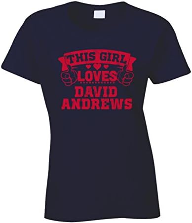 This Girl Loves David Andrews New England Football Sports Athlete T Shirt M Navy