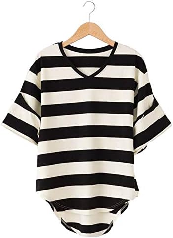 Amazon Kmc ボーダー カットソー レディース プルオーバー 半袖 5分袖 Un Tシャツ カットソー 通販