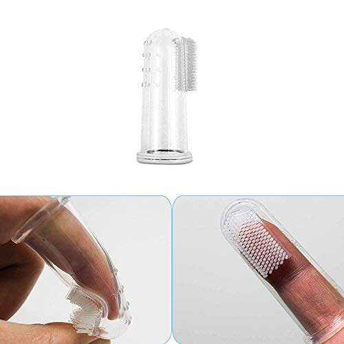 Sonku 6 Pcs Pet Tooth Scaler Tool Kit, Stainless Steel Pet Teeth Cleaning Tool Double Header Tartar Remover/Tweezer/Scrapers/Dental Mirror with 2 Pcs Finger Toothbrushes for Dogs and Cats - Thumbnail 7