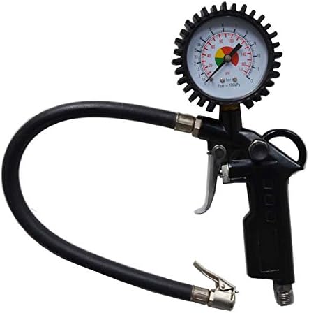 KAWOSEN Tire Inflator, 3-in-1 Inflation Gun, Locking Chuck and 2-inch Gauge, ¼" NPT and Flexible Hose (TIG03)