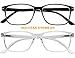 Success Eyewear Computer Glasses 2 Pairs Anti Glare Classic Reading Glasses Quality Comfort Glasses for Men and Women Set of 2 Crystal and Shiny Black 1.5