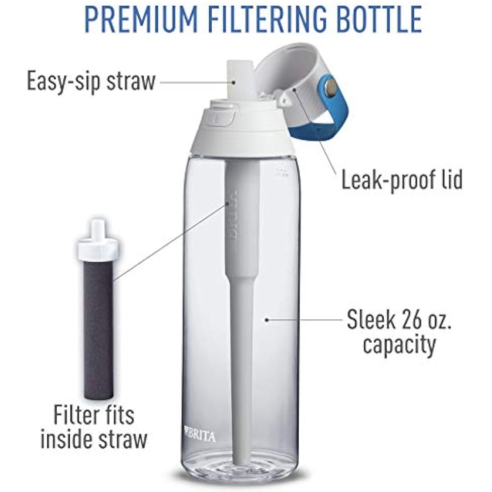 Brita 26 Ounce Premium Filtering Water Bottle with Filter BPA Free