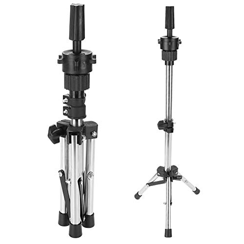 Hairdressing Training Head Holder, Professional Adjustable Salon Model Hairdressing Hair Clamp Mannequin Wig Clamp Manikin Tripod Stand Silver - Thumbnail 5