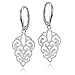 Sterling Silver High Polished Filigree Dangle Leverback Earrings