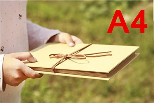 Duolaisu DIY Handmade Kraft Paper Accordion Style Photo Album Travel Wedding Anniversary Scrapbook Baby Memory Album Christmas Gift 11x8.3Inch,A4 Size