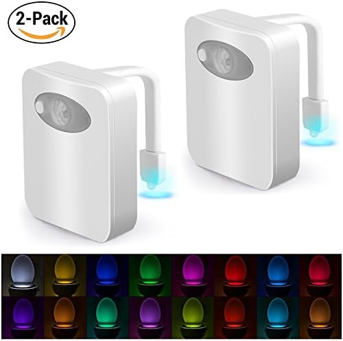 Toilet light, 2 Pack Neolight 16 Color Motion Sensor LED Toilet Bowl Night Light Battery Included