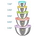 Mixing Bowls Set of 5, Wildone Stainless Steel Nesting Mixing Bowls with Lids, Non-Slip Silicone Bottom, for Mixing & Beating, Stackable Storage (1.5, 2.0, 3.0, 4.0, 5.0 qt)