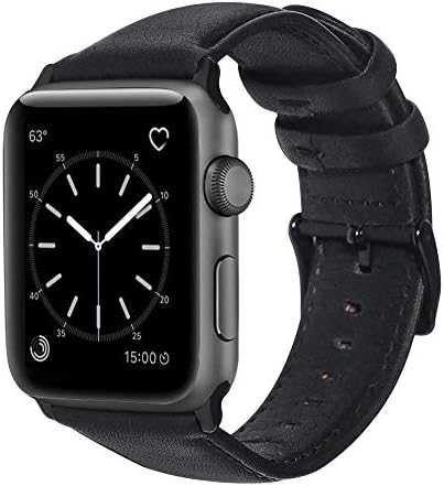 QIONGQIONG Iwatch Apple Watch Strap Bracelet Leather Metal Buckle Iwatch Series 4/3/2/1, 40Mm/44M/38Mm/42Mm 4 Color Options
