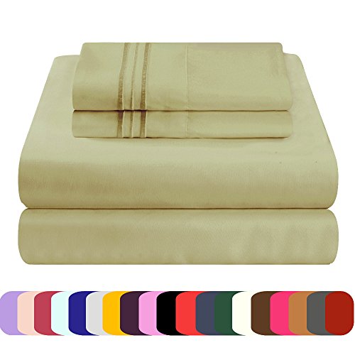 Mezzati Luxury Bed Sheet Set - Soft and Comfortable 1800 Prestige Collection - Brushed Microfiber Bedding (Green, Full…
