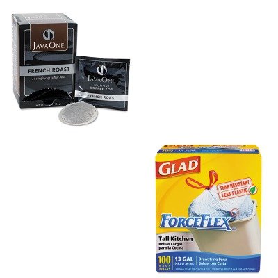 KITCOX70427JAV30800 - Value Kit - Java Trading Co. Coffee Pods (JAV30800) and Glad ForceFlex Tall-Kitchen Drawstring Bags (COX70427)