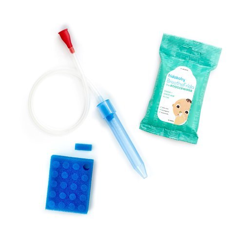 NoseFrida & BreatheFrida | The Fridababy Essential Cold & Flu Set | 2 in 1 Moisturizing Baby Nose Wipes / Tissues and a Nasal Aspirator, the Nose Snot Sucker and Booger Wipes in one Great Set!