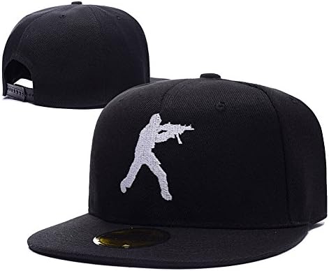 YUDUODUO CS Counter Strike Logo Adjustable Snapback Caps Embroidery Hats - Black