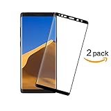 Galaxy Note 8 Screen Protector,[2 PACK]Granvan Full Coverage Anti-Scratch, Anti-Fingerprint, Easy to Install Curved Tempered Glass Screen Protector for Samsung Galaxy Note 8 (Black)