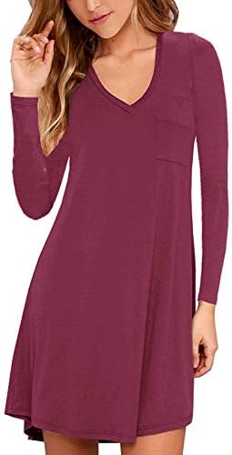 KEEDONE Women's Sleeveless Pockets Casual Swing T-Shirt Dresses