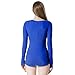 Moxeay Women's Long Sleeve Shorts V Neck One Piece Bodysuit Knitted Bodycon Rompers Onesie Pajamas (S, Royal Blue)