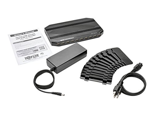 TRIPP LITE 10-Port USB Charging Station Dock with Storage Slots for Tablet iPhone iPad & Laptops (U280-010-ST)