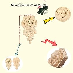 BSYMDH 4PCS Wood Carved Onlay Applique Wood