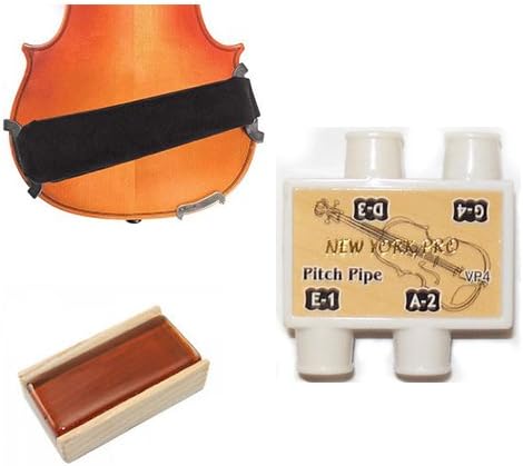 Violin Accessory Pack - Includes 4/4 Shoulder Rest, Rosin & Pitch Pipe