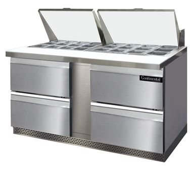 Click Here to See More Images Continental Refrigerator SW60-24M-FB-D Mighty Top Front Breather Sandwich Unit, 60