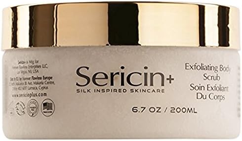 Sericin Plus Salt Scrub - Exfoliates Impurities, Toxins, Dirt, and Excess Oil with Premium Sea Salt Crystals Leaves Skin Silky Smooth, Soft, and Radiant, Silk Hydration Formula SN40 (6.7oz)