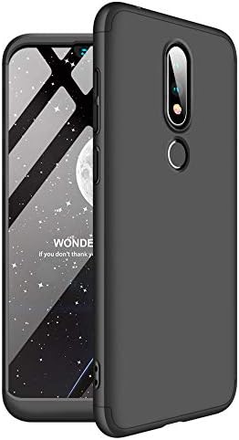 ISADENSER for Nokia X6 2018 Case Nokia 6.1 Plus Case Ultra Slim 2 in 1 Shockproof 360°Full Body Front Back Hard PC Plastic Anti-Scratch Cover Compatible Nokia X6 / 6.1 Plus,2IN1 PC - Black