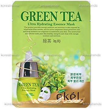 Ekel - 13 Variety Ultra Hydrating Essence Mask Sheets (4. Green Tea Mask 10 Sheets) by eKeL