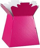 LARRYROO Glossy Vibrant Bouquet Box Vase Fuchsia 24.5cm High view 2